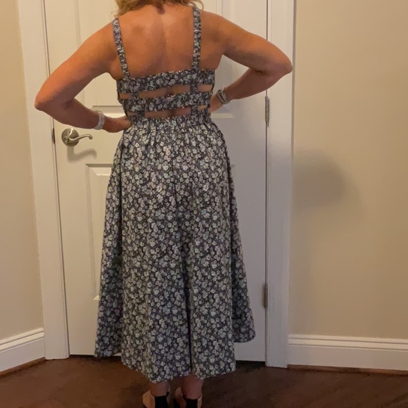 English Factory Blue and White Sleeveless Midi Sundress - Picture 2 of 5